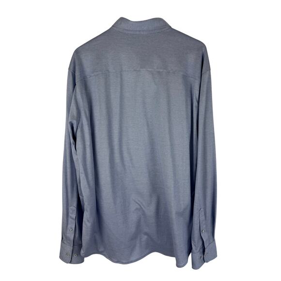 DAVID DONAHUE BUTTON UP COTTON COLLARED SHIRT IN BLUE NWT MEN'S SIZE 18/XL-XXL - Picture 2 of 12